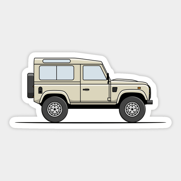 Land Rover Defender - Cream Sticker by JingleSnitch
